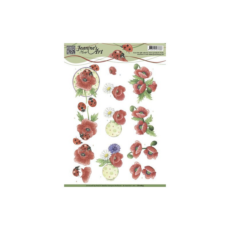 3D Knipvel - Jeanines Art - Voorjaarsbloemen