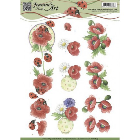 3D Knipvel - Jeanines Art - Voorjaarsbloemen