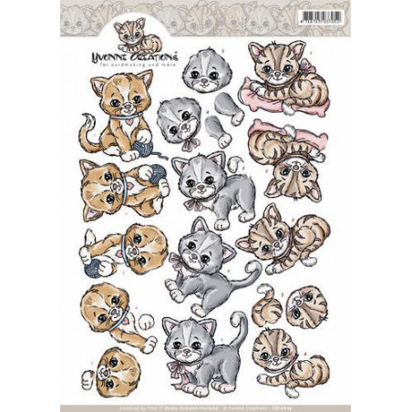 3D Knipvel - Yvonne Creations - Poezen