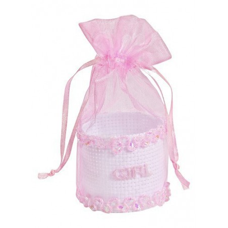 Baby-Geschenkkorfje, roze, 5 x 10 cm