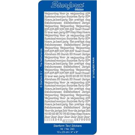 Sticker set Verjaardag - Zilver- Starform