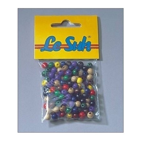 Zakje houten kralen 6 mm mix
