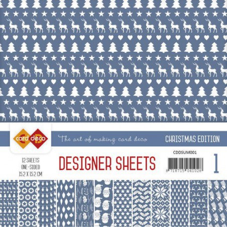 Card Deco - Designer Sheets -  Christmas Edition - ultramarijn