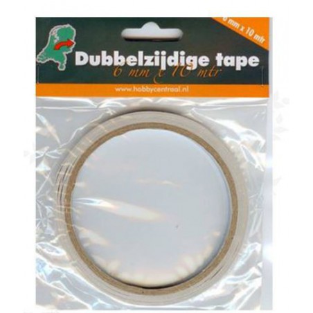 Dubbelzijdig tape 9 mm breed x 10 m 