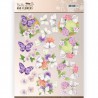 3D Knipvel - Jeanine's Art - Classic Butterflies and Flowers - Purple Flowers