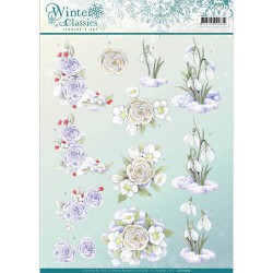 3D Knipvel - Jeanine's Art - winter classics- Snow flowers