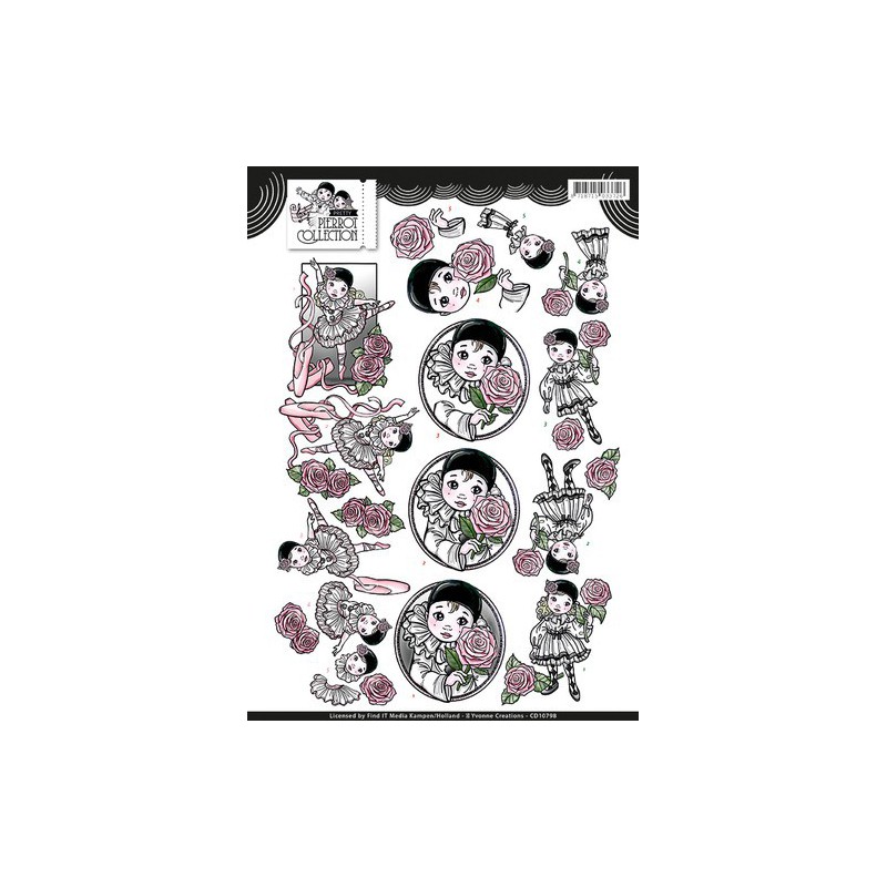 3D Knipvel - Yvonne Creations - Pretty Pierrot