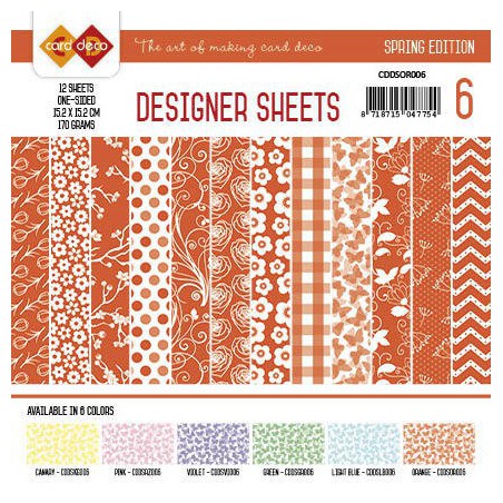 Card Deco - Designer Sheets - Spring Edition oranje