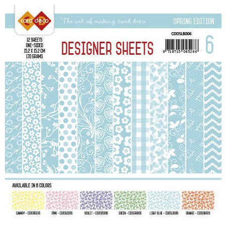 Card Deco - Designer Sheets - Spring Edition lichtblauw