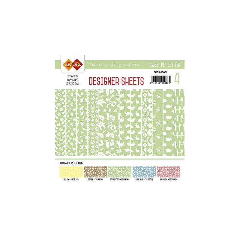 Card Deco - Designer Sheets - Sweet Pet-Meigroen