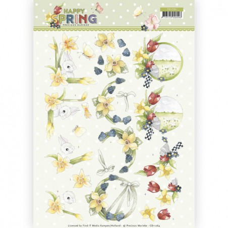 3D Knipvel - Precious Marieke - Happy Spring - Happy Daffodils