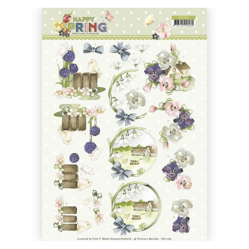 3D Knipvel - Precious Marieke - Happy Spring - Happy on the Farm