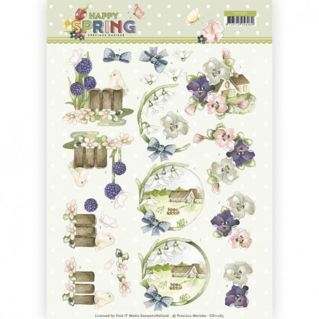 3D Knipvel - Precious Marieke - Happy Spring - Happy on the Farm