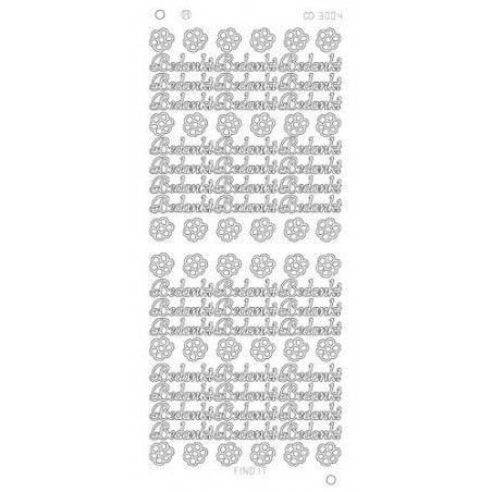 Stickervel Bedankt Platinum - Zilver