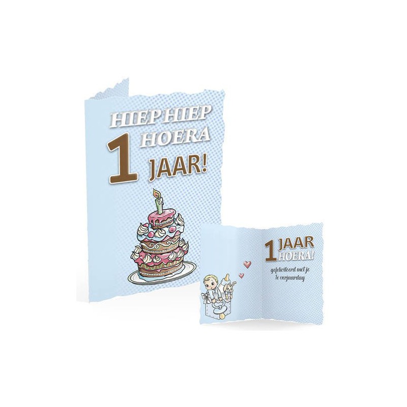 Wenskaart - Yvonne Creations - Jongen 1 jaar