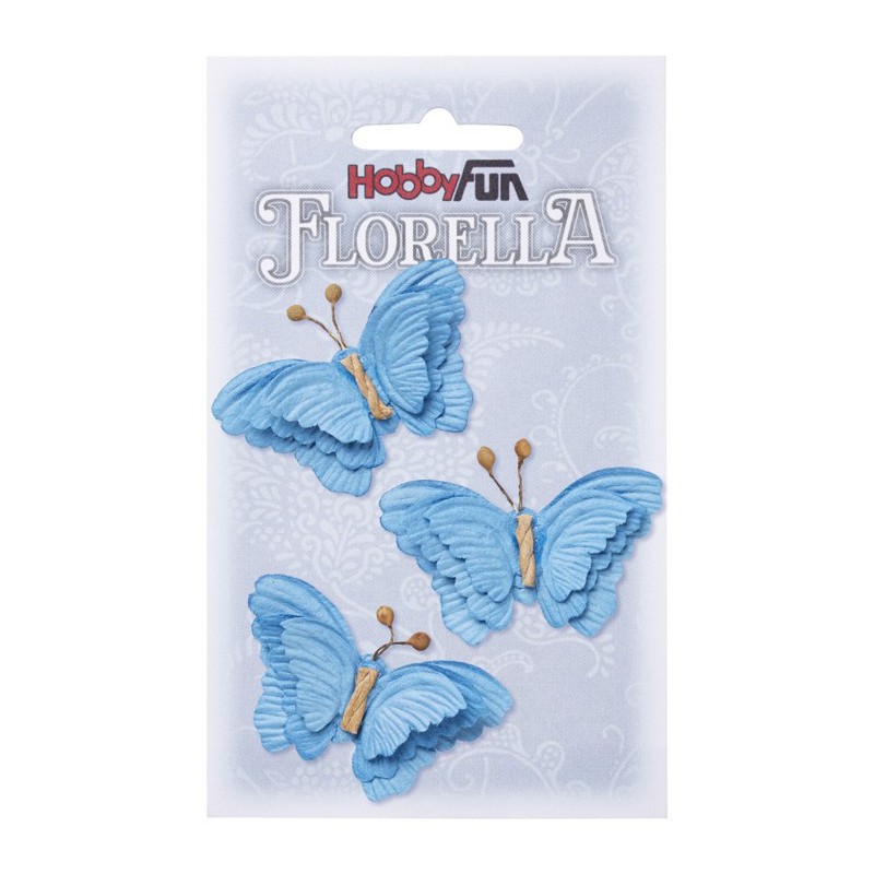 FLORELLA - Vlinders blauw, 6 cm