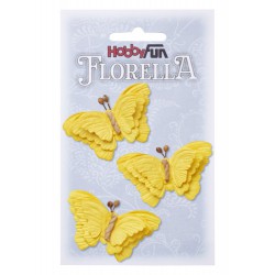 FLORELLA - Vlinders geel, 6 cm
