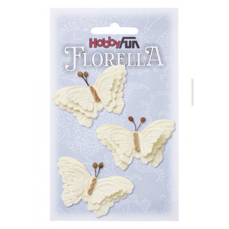 FLORELLA - Vlinders creme, 6 cm