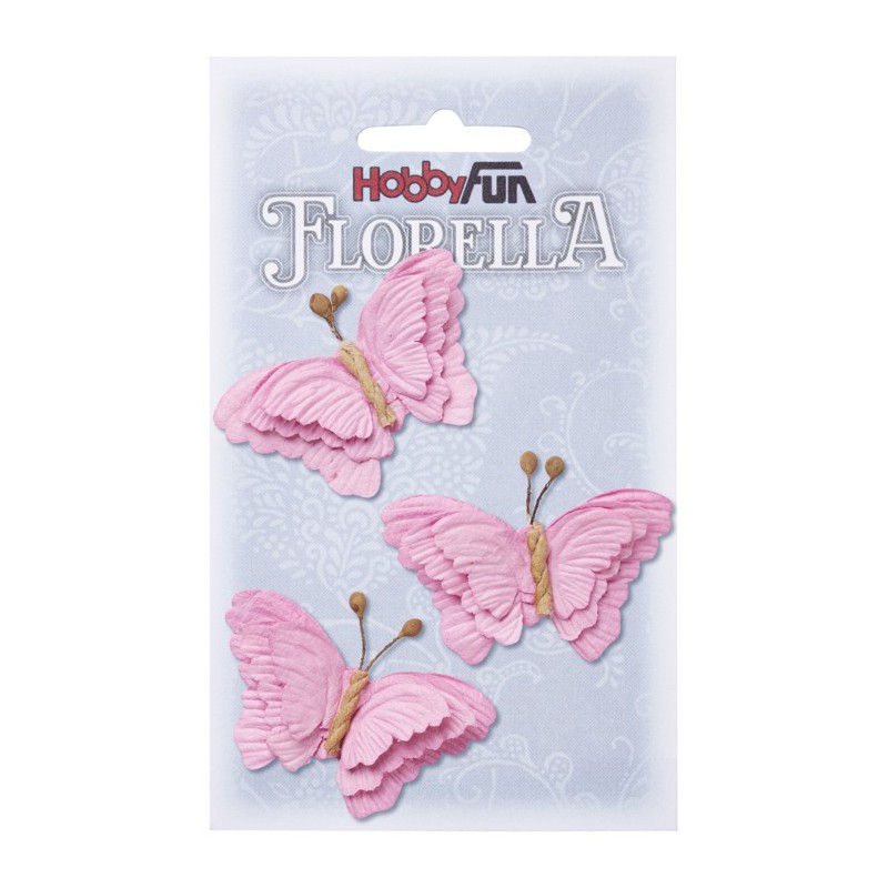 FLORELLA-Vlinders rose, 6 cm