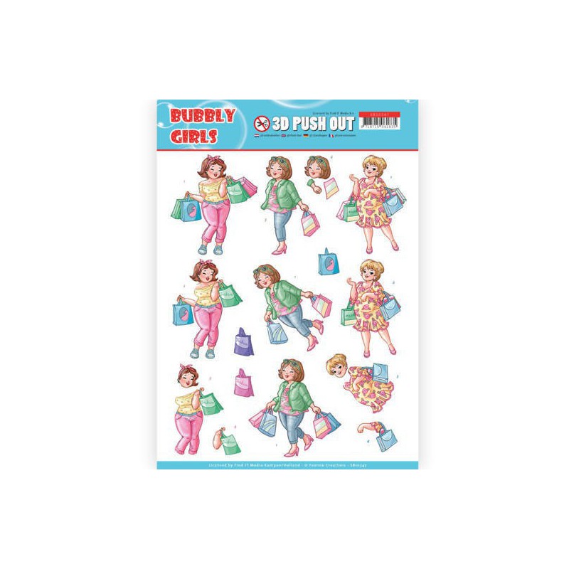 3D Pushout - Yvonne Creations- Bubbly Girls - Shopping