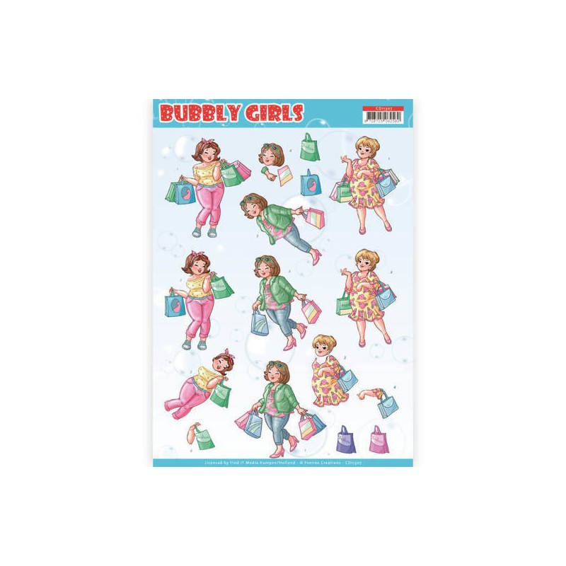 3D Knipvel - Yvonne Creations- Bubbly Girls - Shopping