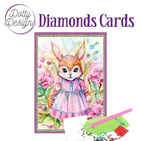 Dotty Designs Diamond Cards - Rabbit in dress