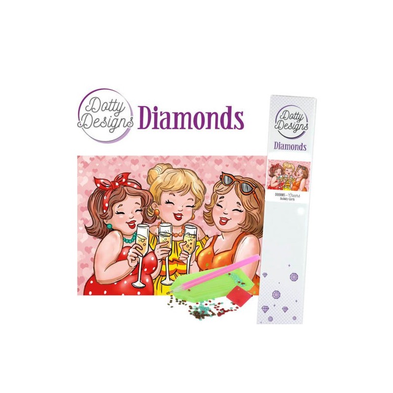 Dotty Designs Diamonds Cards - Proost Bubbly Girls van Yvonne Creations