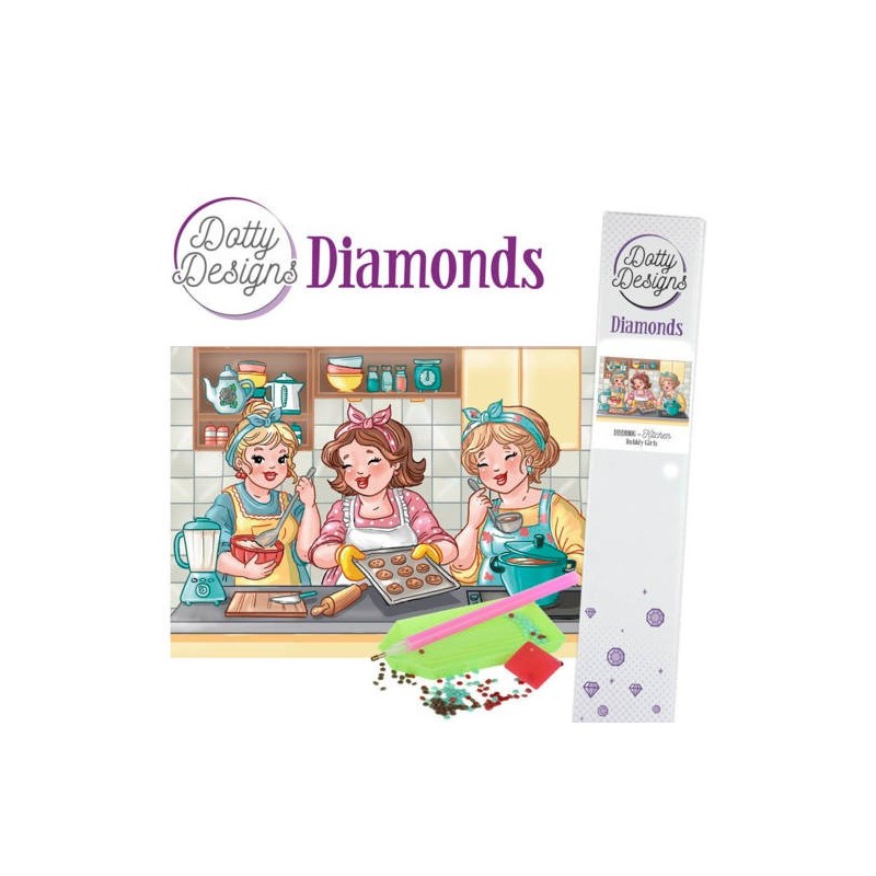 Dotty Designs Diamonds Cards - Keuken Bubbly Girls van Yvonne Creations