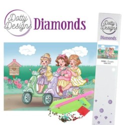 Dotty Designs Diamonds Cards - Scooter Bubbly Girls van Yvonne Creations