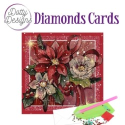 Dotty Designs Diamond Cards - Poinsettia Square