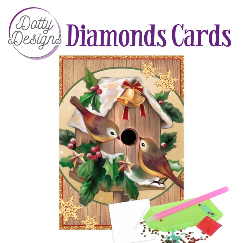 Dotty Designs Diamond Cards - Christmas Birdhouse