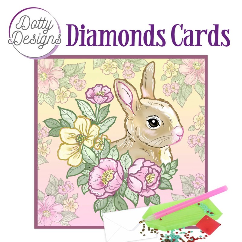 Dotty Designs Diamond Cards - Rabbit