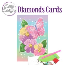 Dotty Designs Diamond Cards - Purple Flowers