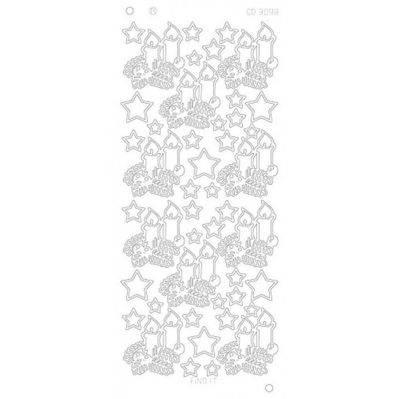 X-mas candles Platinum - Zilver