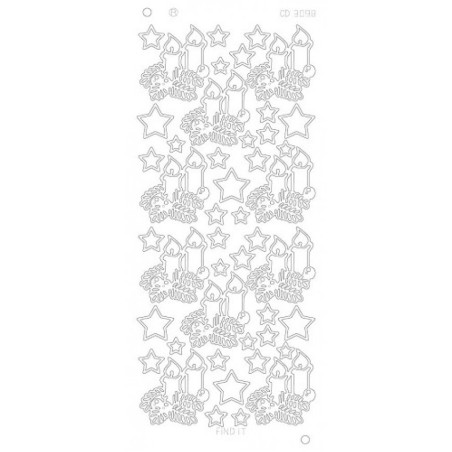 X-mas candles Platinum - Zilver