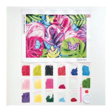 Diamond Art Kit - Twin Flamingos