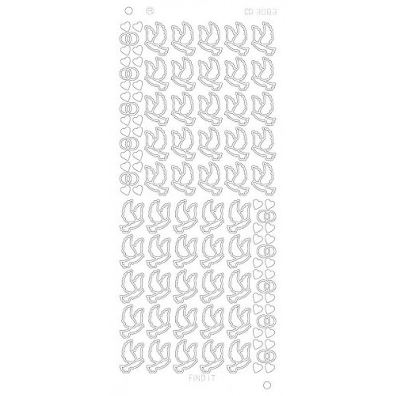 Stickervel Wedding doves Platinum - Goud