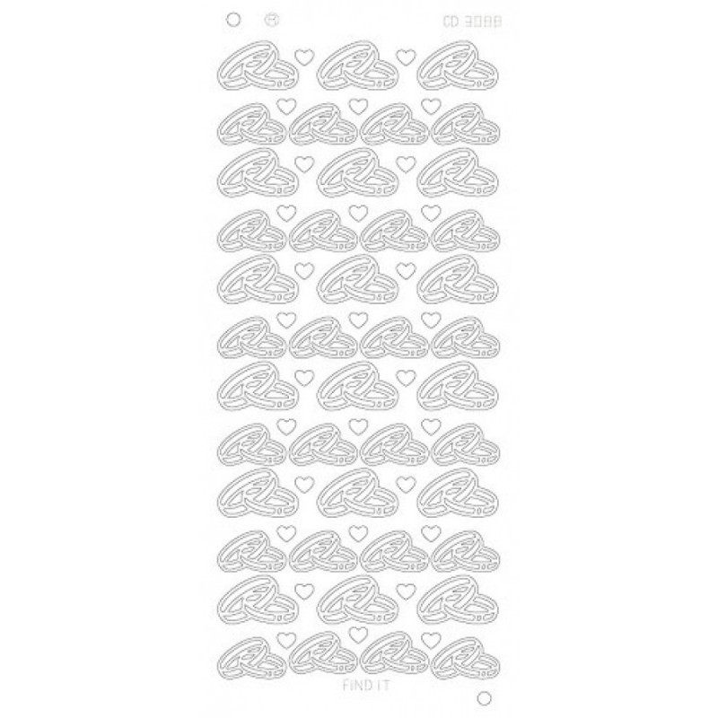 Stickervel Wedding Rings Platinum - Goud