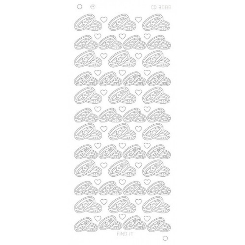 Stickervel  Wedding Rings Platinum - Zilver