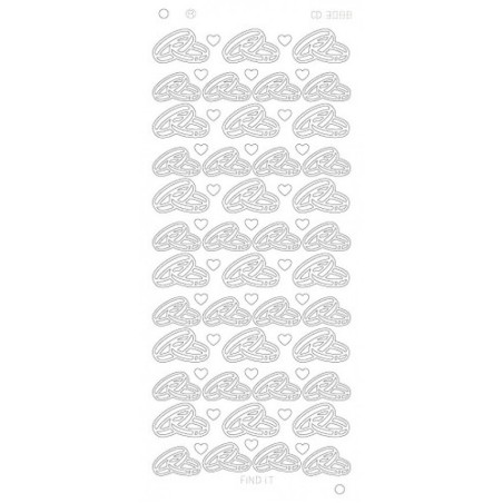 Stickervel  Wedding Rings Platinum - Zilver