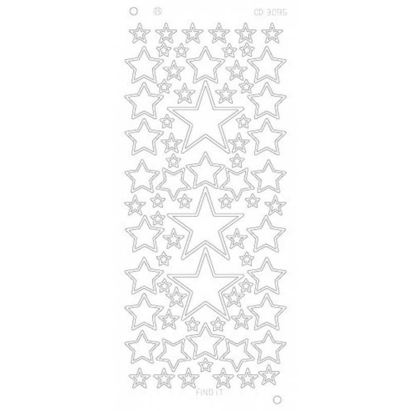 Stickervel  Sterren diverse maten Platinum - Goud