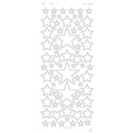 Stickervel  Sterren diverse maten Platinum - Goud
