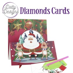 Dotty Designs Diamond Easel Card 136 - Santa with two Deer