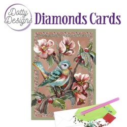 Dotty Designs Diamond Cards - Blue Bird and Berries