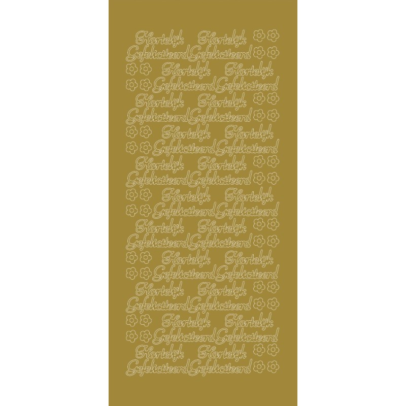 Stickervel Hartelijk Gefeliciteerd - Gold