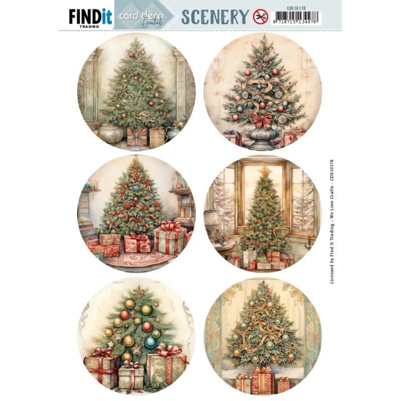 Push Out Scenery - Card Deco Essentials - Christmas Tree Round