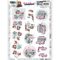 3D Cutting Sheet - Yvonne Creations - Back to the fifties - Burgers
