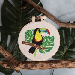 Borduurwerk door getallenkit - Toekan