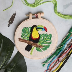 Borduurwerk door getallenkit - Toekan