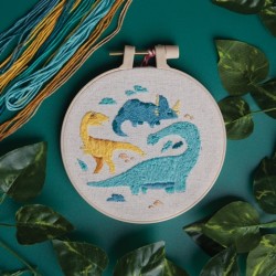 Borduurwerk door getallenkit - Dinosaurussen
